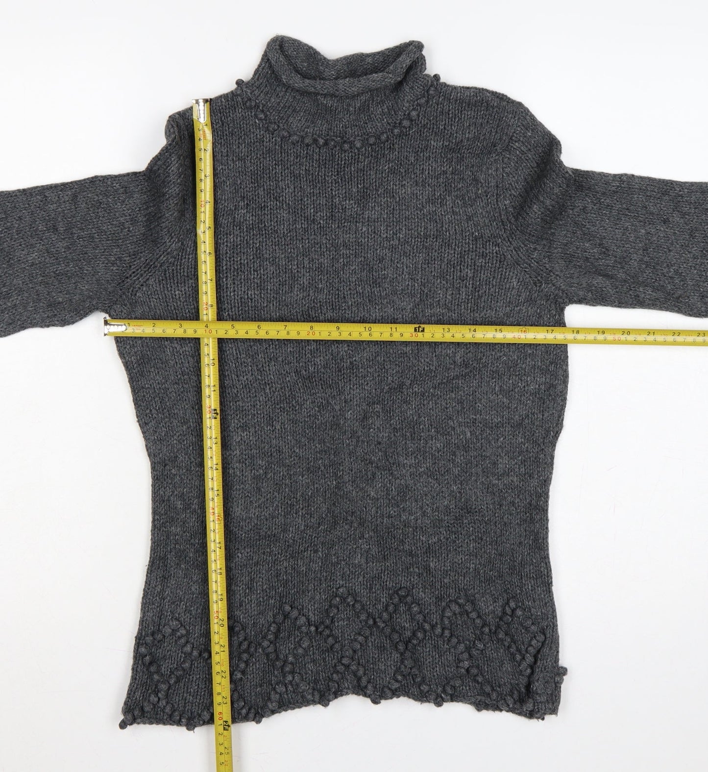 Maine New England Women’s Grey Size 10 Roll Neck Knit Jumper