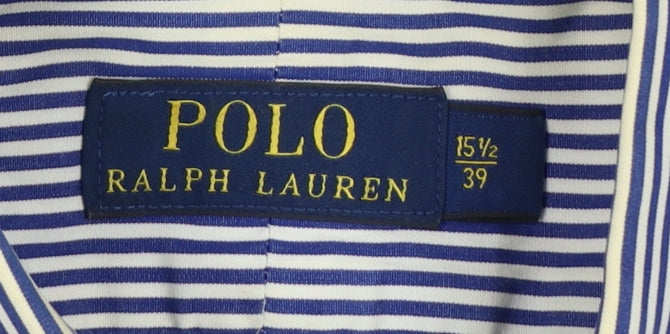 Polo Ralph Lauren Men’s Blue Stripe Cotton Shirt 15.5 Point Collar