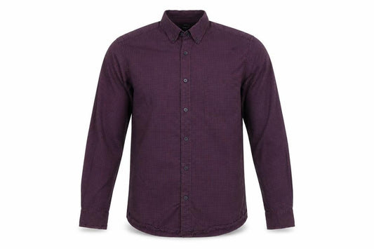 Dunnes Men’s Red Check Cotton Button-Down Shirt L Regular Fit