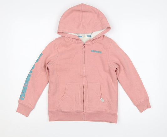 Saltrock Girls Pink 7-8 Years Full Zip Sherpa Lined Logo Hoodie