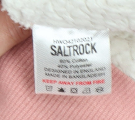 Saltrock Girls Pink 7-8 Years Full Zip Sherpa Lined Logo Hoodie