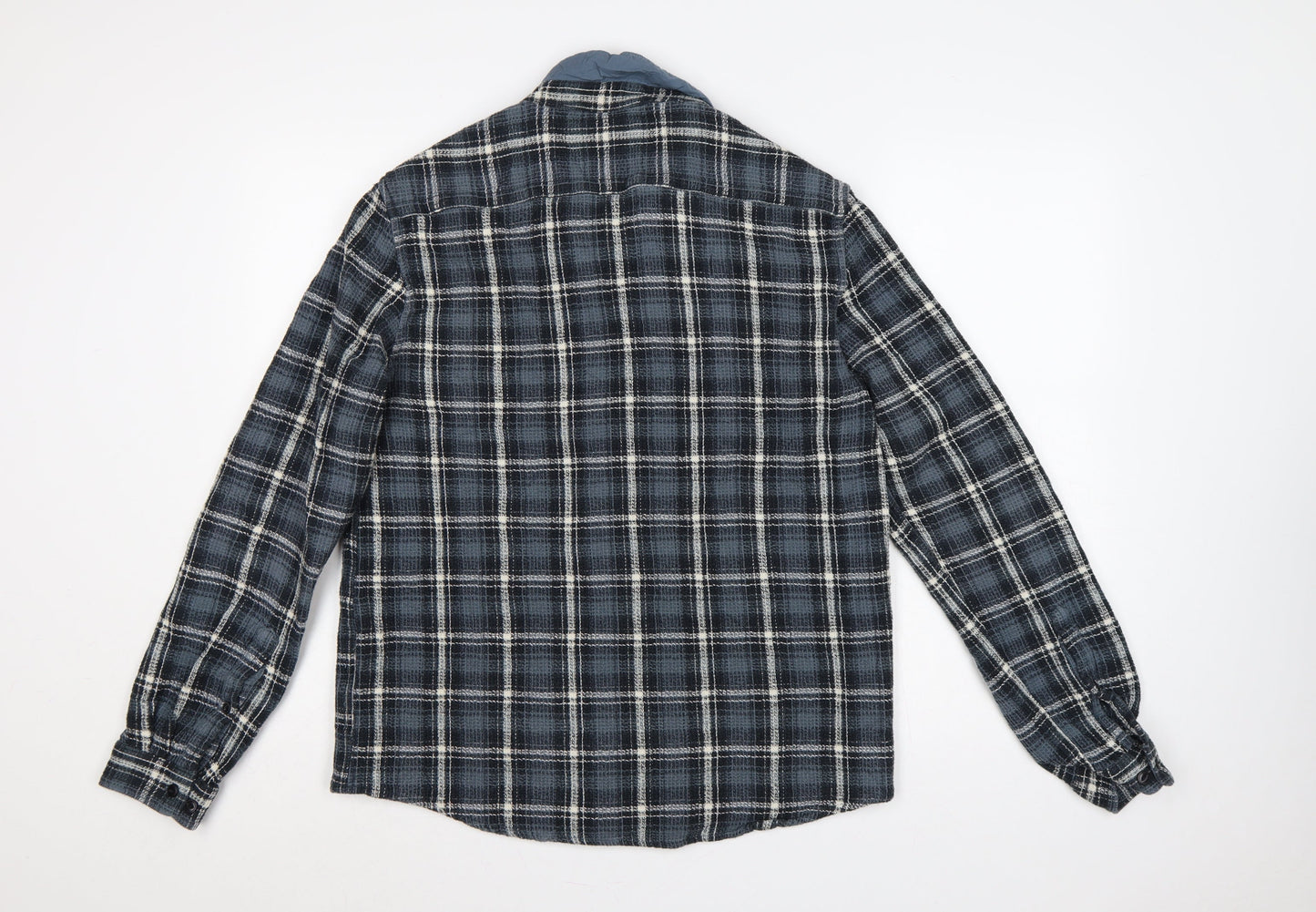 ASOS Men’s Blue Check Long Sleeve Button-Up Shirt Size L