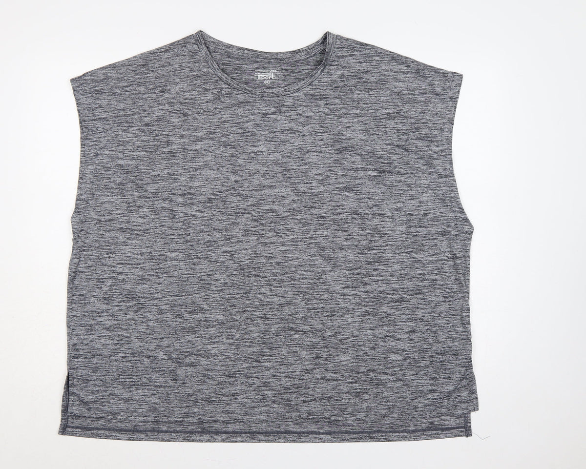 Front view of Dunnes Women Grey 2XL Basic Sport Gym Training T-Shirt