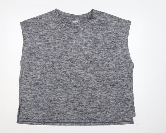 Front view of Dunnes Women Grey 2XL Basic Sport Gym Training T-Shirt