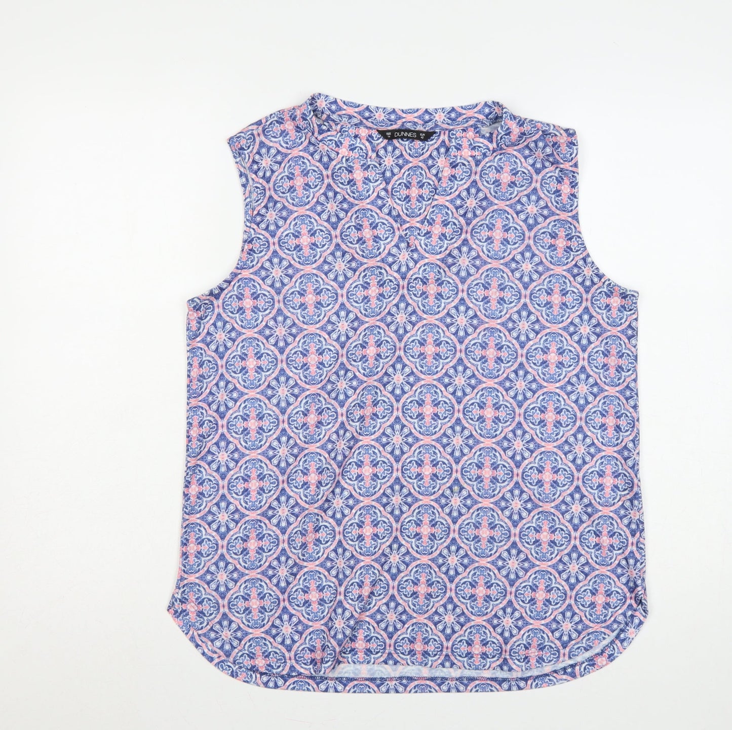 Dunnes Stores Women’s Blue Pink Geometric Sleeveless Tank Top UK 14