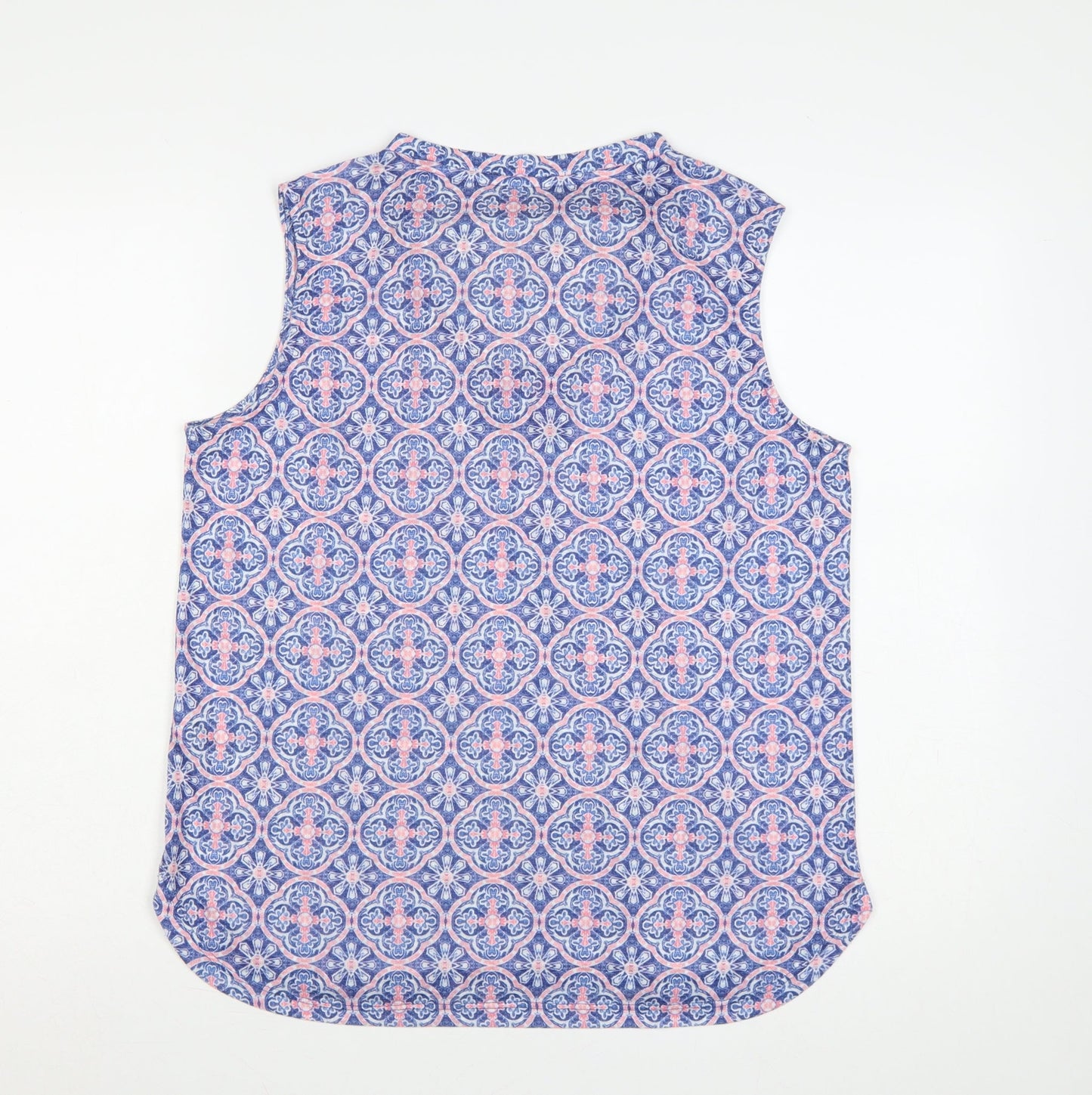 Dunnes Stores Women’s Blue Pink Geometric Sleeveless Tank Top UK 14