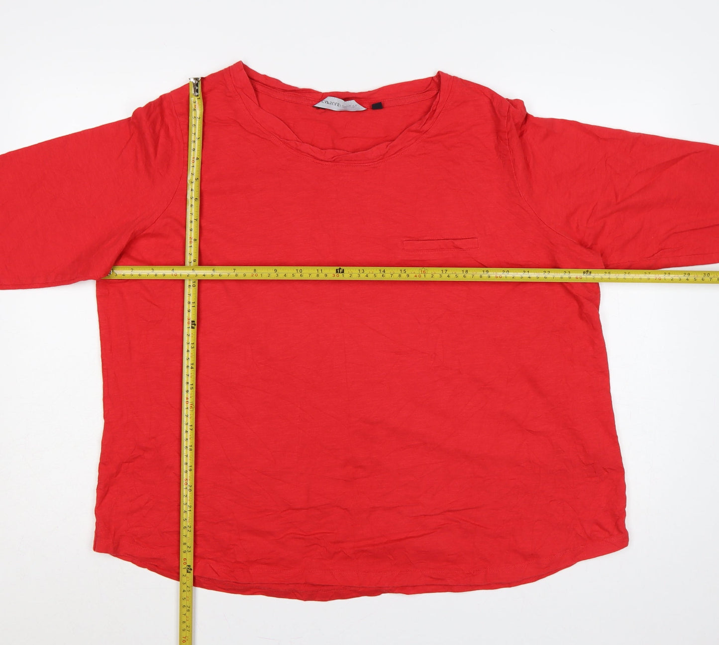 Capsule Women Red UK 24 3/4 Sleeve Round Neck Jersey T-Shirt