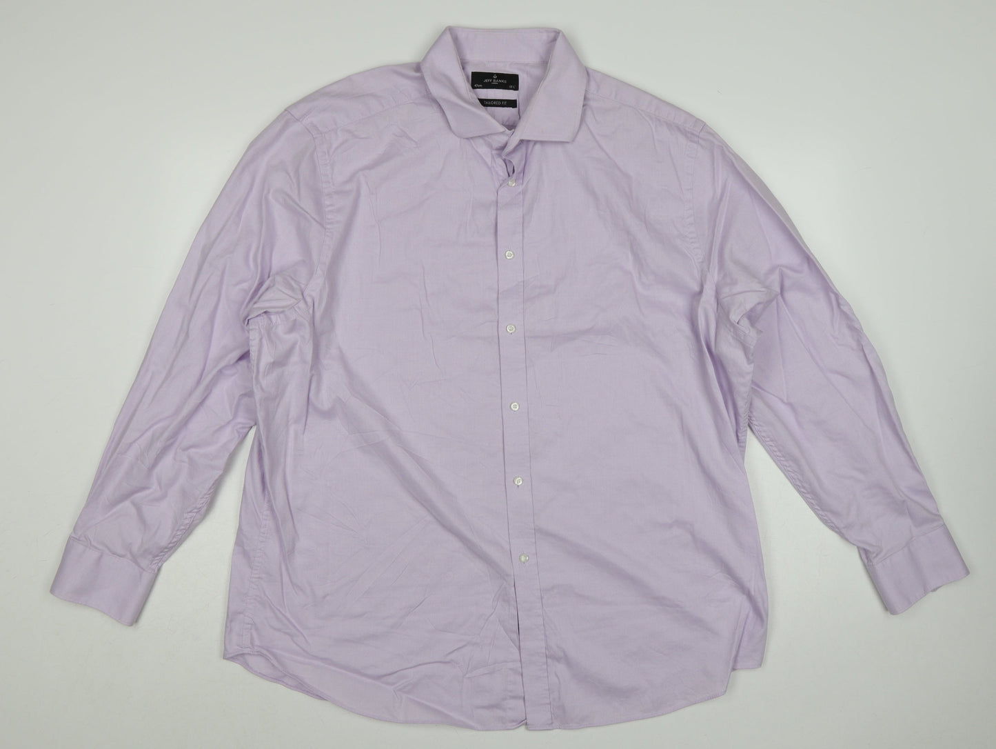 Jeff Banks Men’s Pink 18.5 Tailored Fit Cotton Formal Dress Shirt