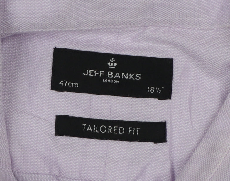 Jeff Banks Men’s Pink 18.5 Tailored Fit Cotton Formal Dress Shirt