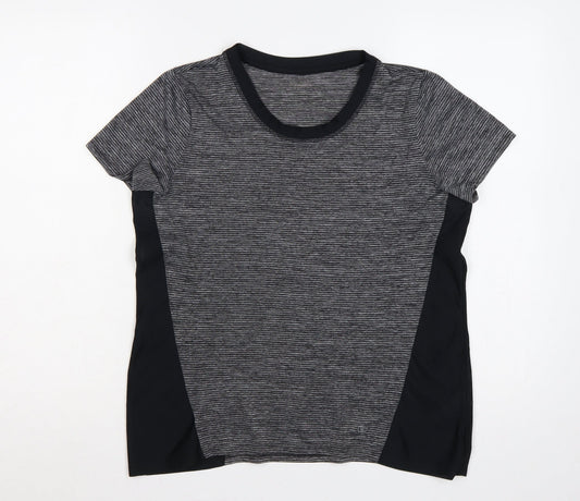 Dunnes Stores Women Grey M Athletic Mesh Panel Running T-Shirt