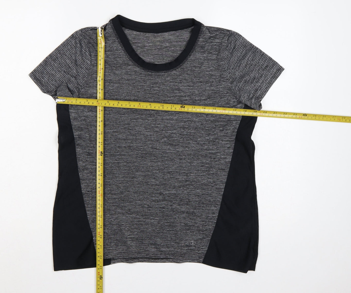 Dunnes Stores Women Grey M Athletic Mesh Panel Running T-Shirt