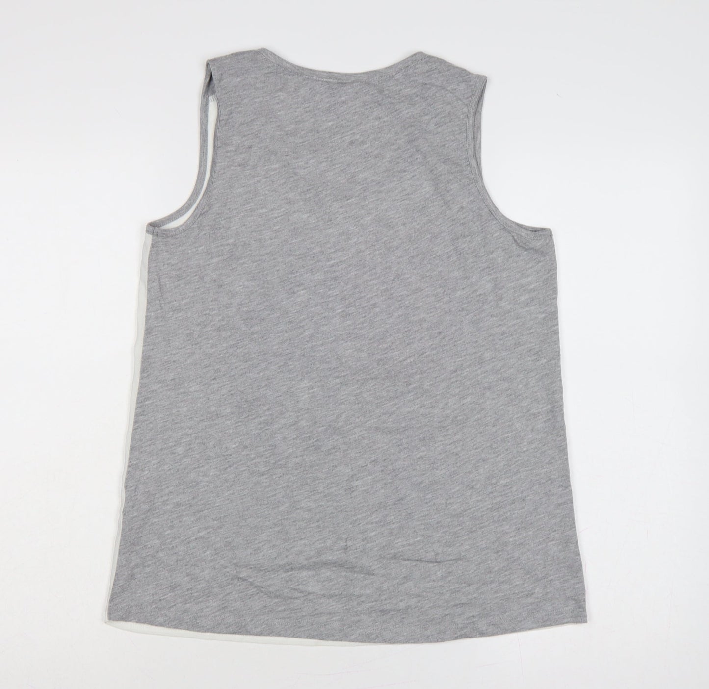 Dunnes Women White Grey NYC Rhinestone Basic Tank Top UK 10