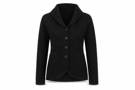 Hobbs Women’s Black Merino Wool Cable Knit Button Cardigan UK 10