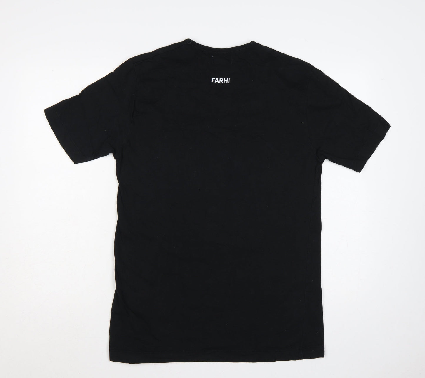 Nicole Farhi Men's Black XL Cotton Crew Neck Logo T-Shirt