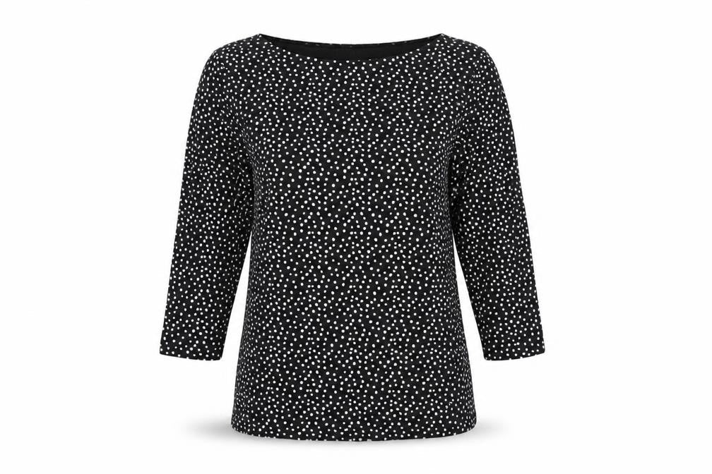 Marks & Spencer Women's Black UK 16 Polka Dot 3/4 Sleeve Blouse