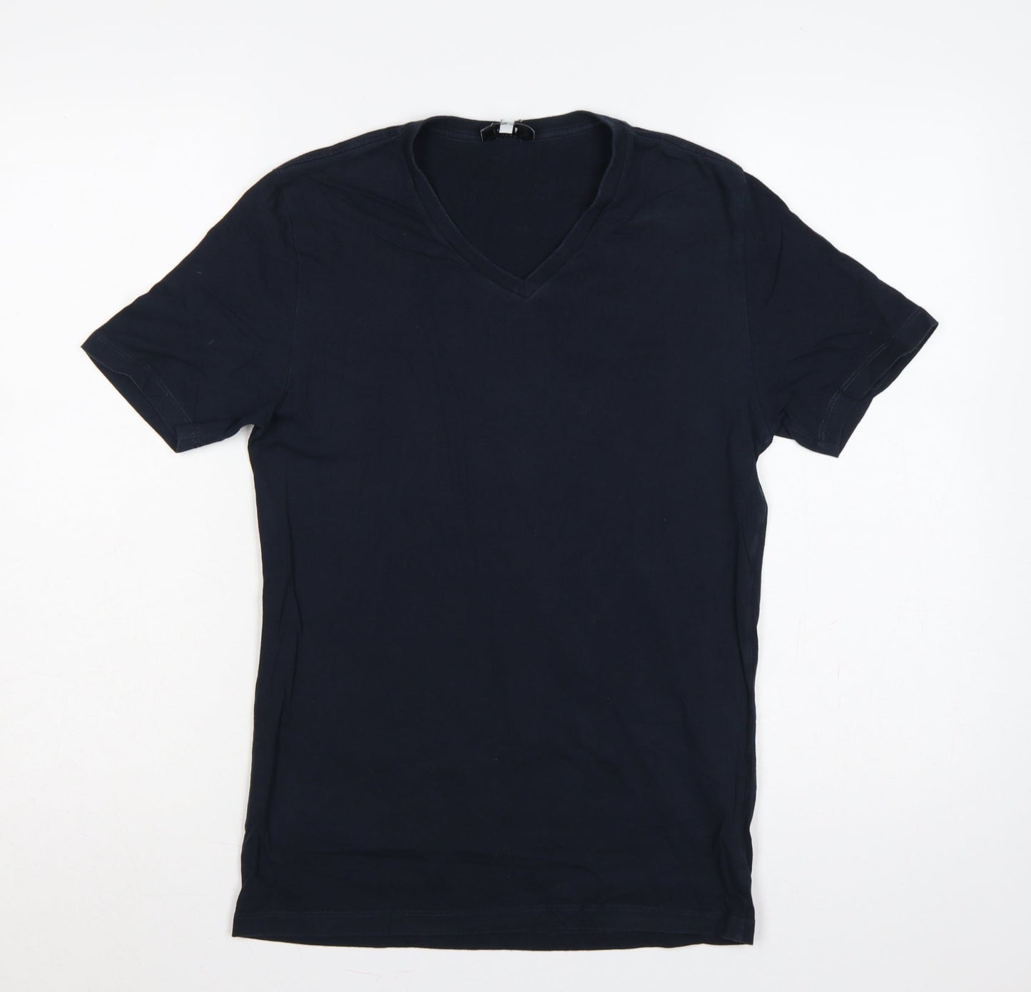 Reiss Men’s Blue XS Slim Fit V-Neck Short Sleeve Cotton T-Shirt