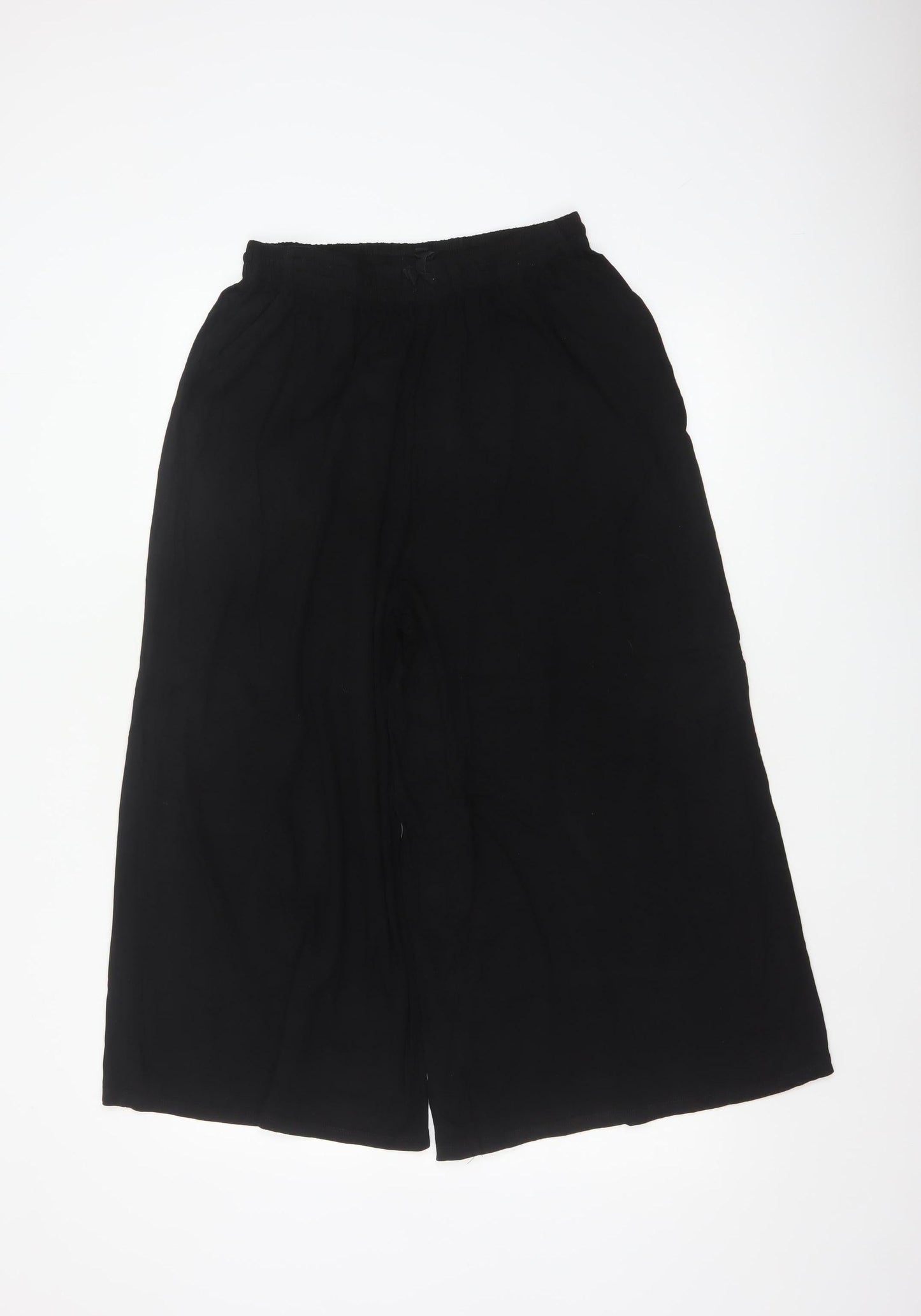 ASOS DESIGN Women’s Black UK 12 Wide-Leg Elastic Waist Trousers