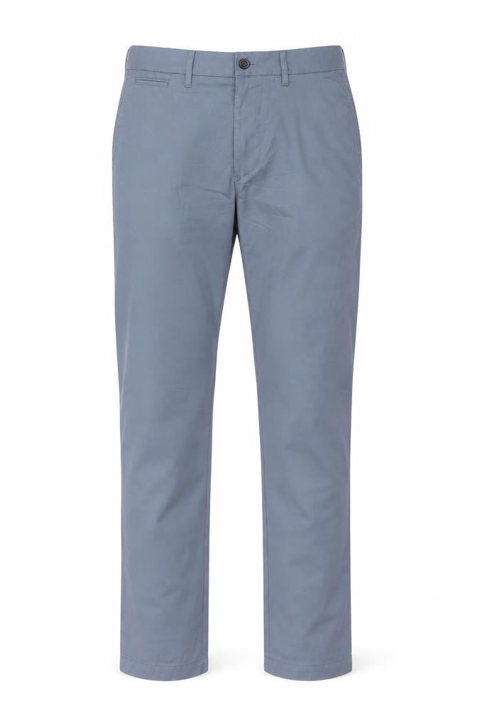 Marks & Spencer Men's Blue 32 Regular Fit Cotton Blend Chino Trousers