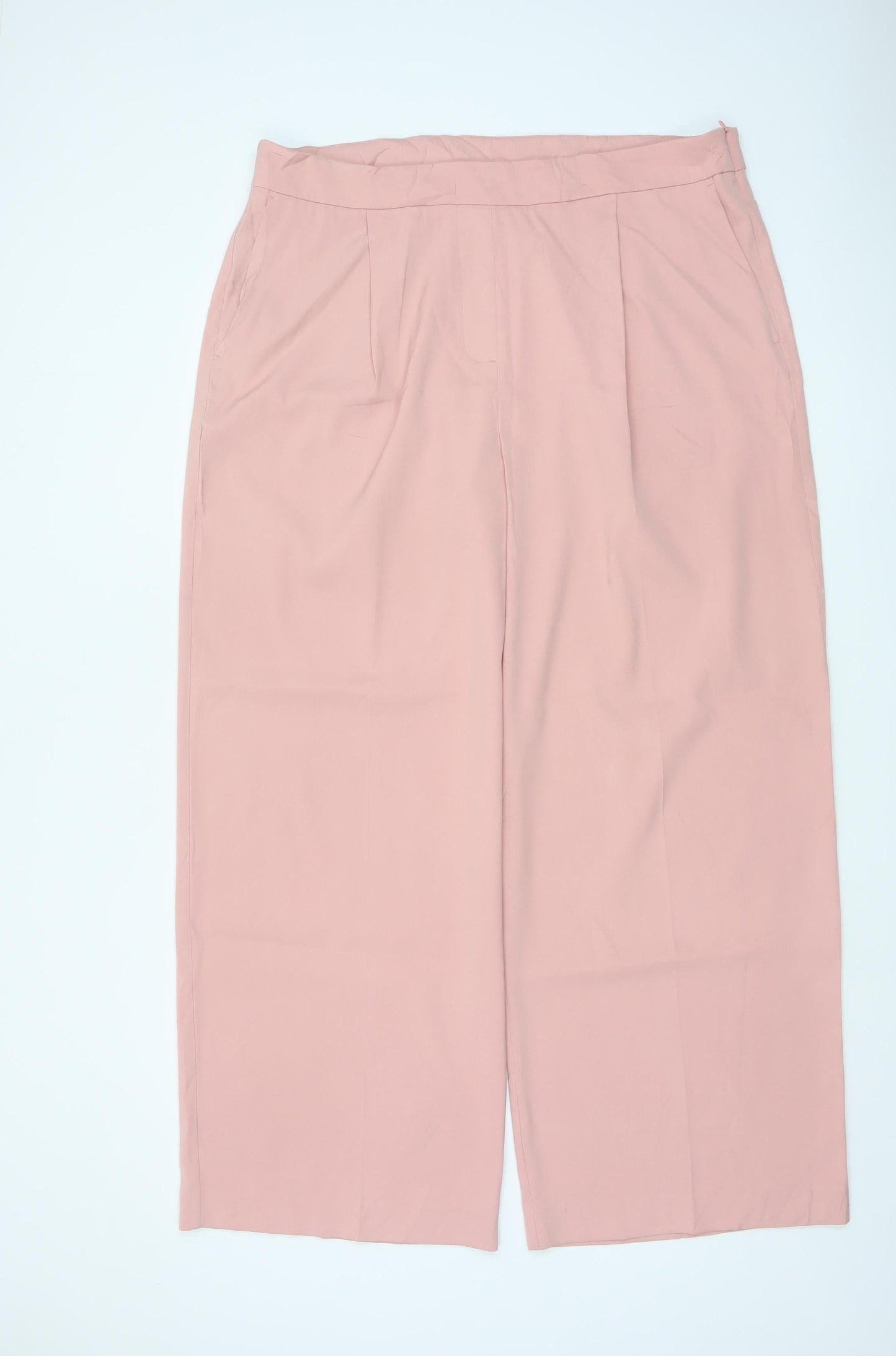M&S Collection Women’s Pink UK 20 Wide-Leg Tailored Trousers Pockets