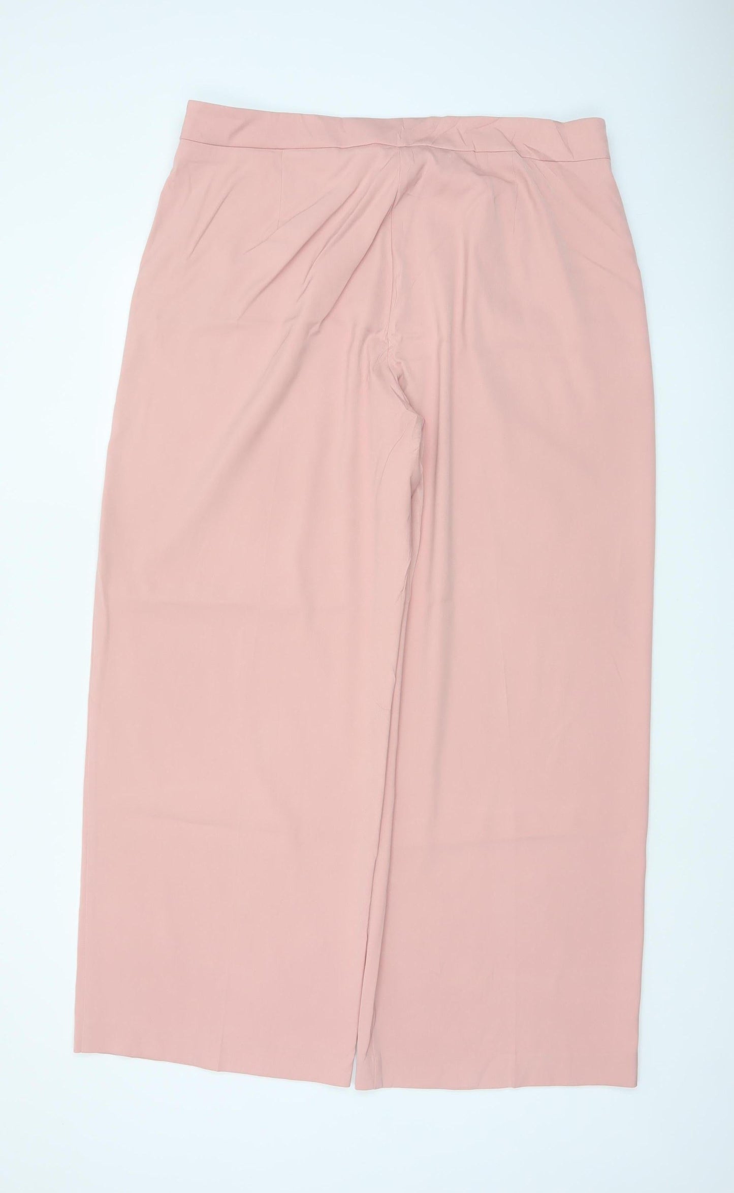 M&S Collection Women’s Pink UK 20 Wide-Leg Tailored Trousers Pockets