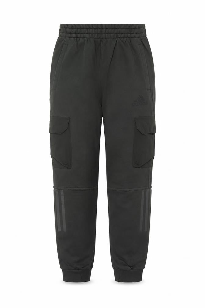 Front view of Adidas boys’ grey cargo jogger trousers 11-12 years 152cm