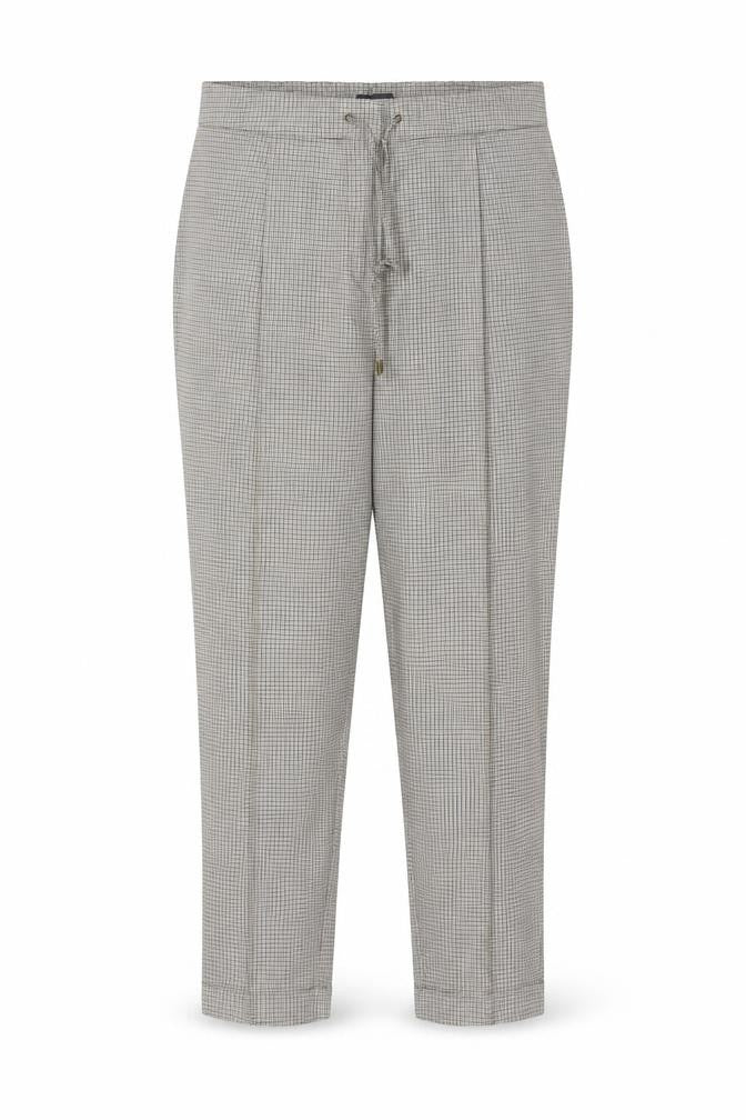 Marks & Spencer Women’s Beige Check Tapered Ankle Grazer Trousers UK 20 Regular
