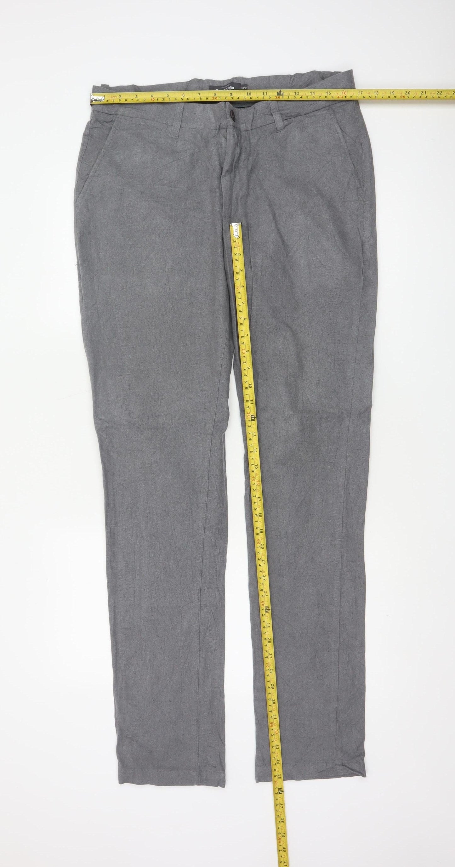 Dressmann Women’s Grey Slim Fit Chino Trousers Size 34 34/34