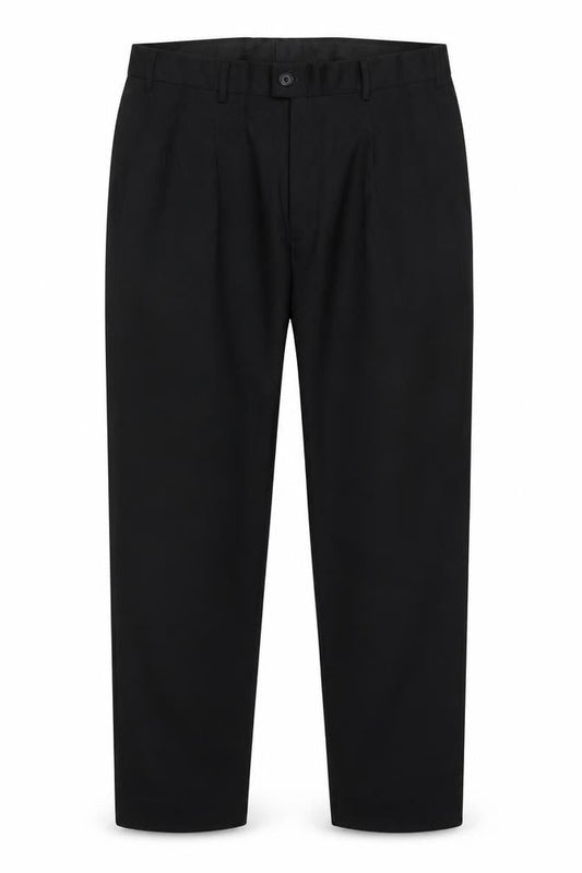 Brook Taverner Men’s Black 38R Regular Fit Straight Dress Trousers