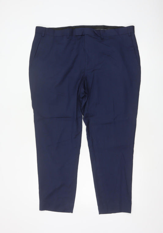 Marks and Spencer Men Blue 40in Regular Dress Trousers 40W 31L