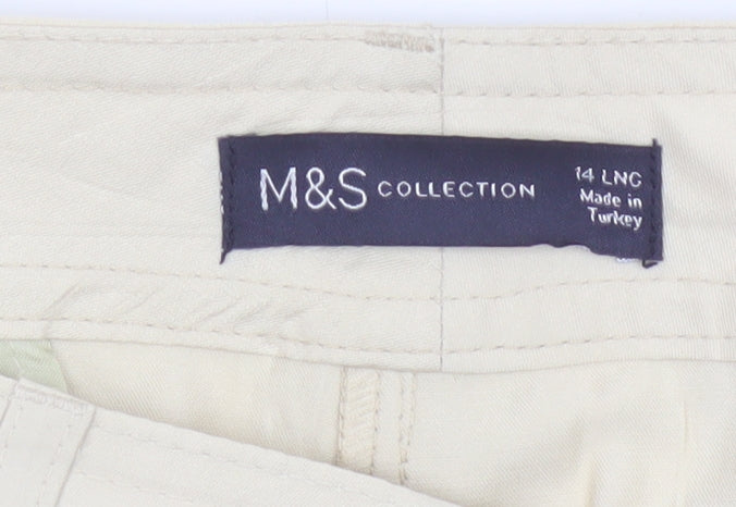 M&S Collection Women Beige Size 14 Long Modal Cargo Trousers