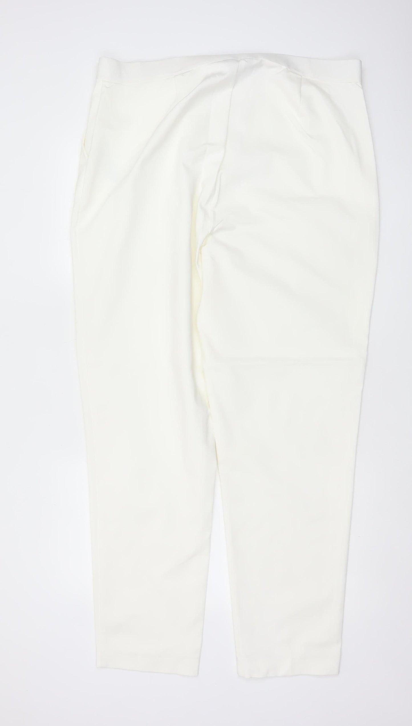 Marks & Spencer Women Ivory UK 20 Tapered Tailored Trousers