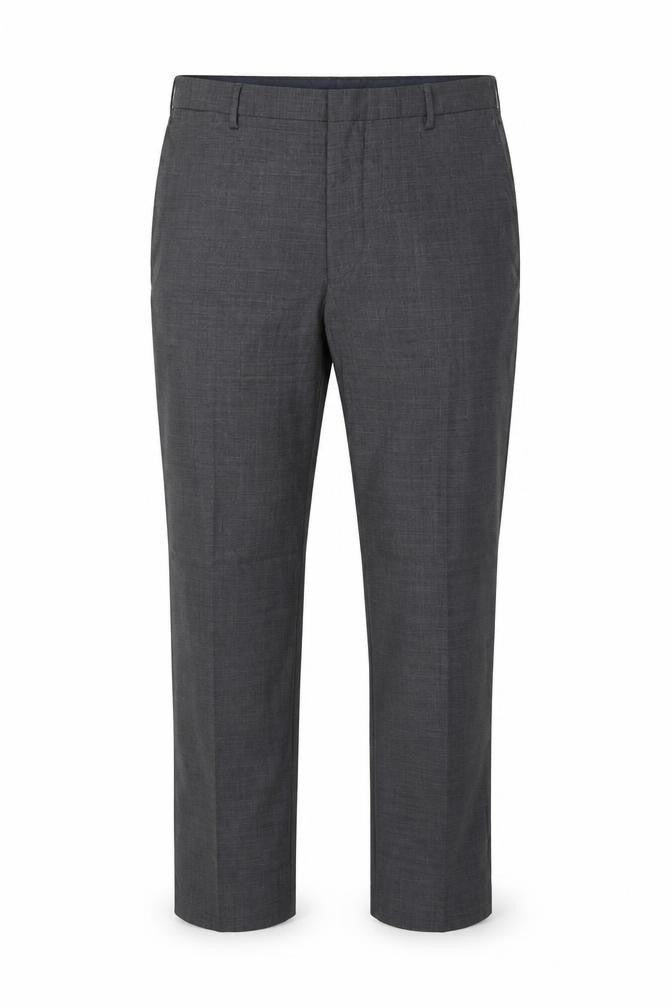 Marks & Spencer Men's Grey 42in Regular Fit Wool Blend Dress Trousers 33in Leg
