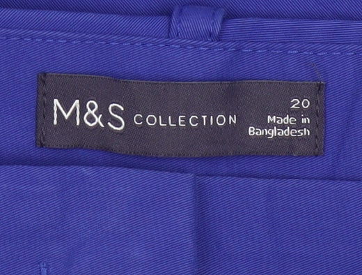 Marks and Spencer Women's Blue Size 20 Tapered Ankle Work Trousers
