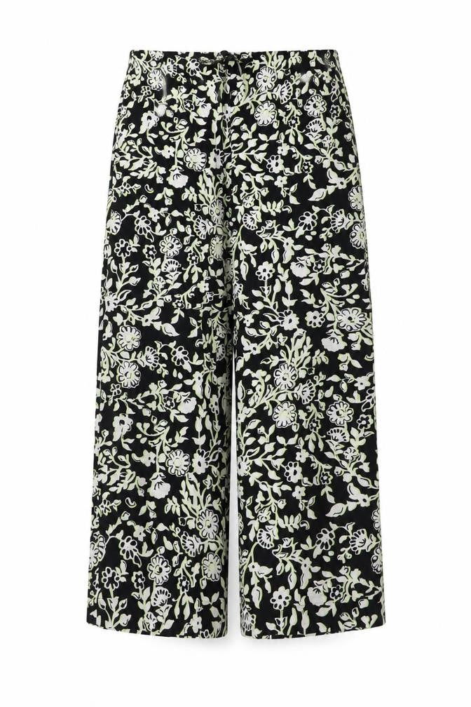M&S Women’s Multicoloured Floral Wide Leg High Rise Trousers Size 22