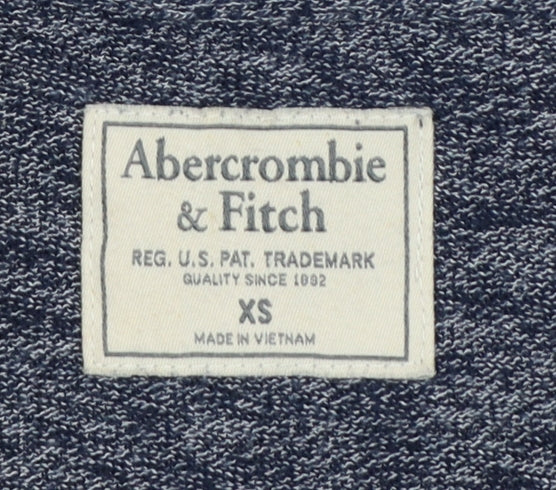 Abercrombie & Fitch Men’s Blue XS Long Sleeve Henley Logo T-Shirt