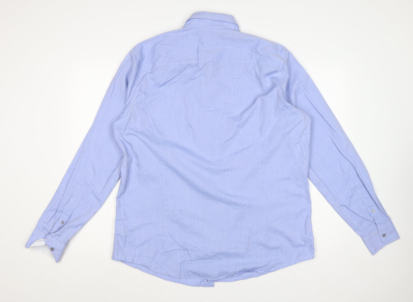 Next Tailoring Men’s Blue XL Slim Fit Button-Down Long Sleeve Shirt