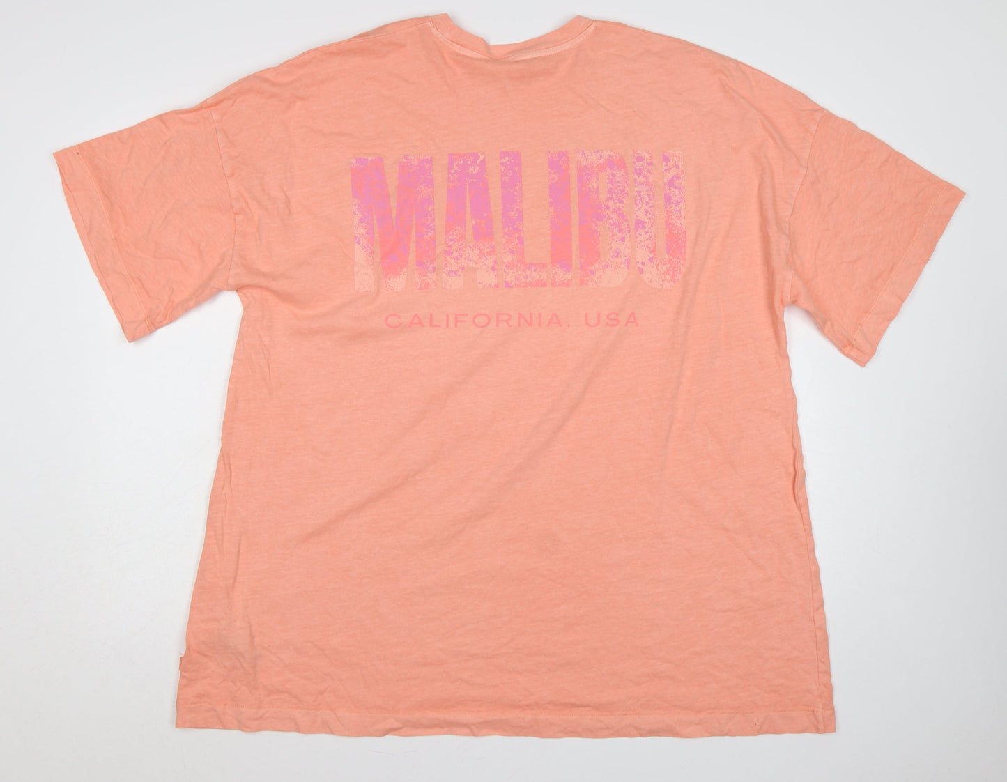 Marks and Spencer Women Orange L Malibu California Cotton T-Shirt