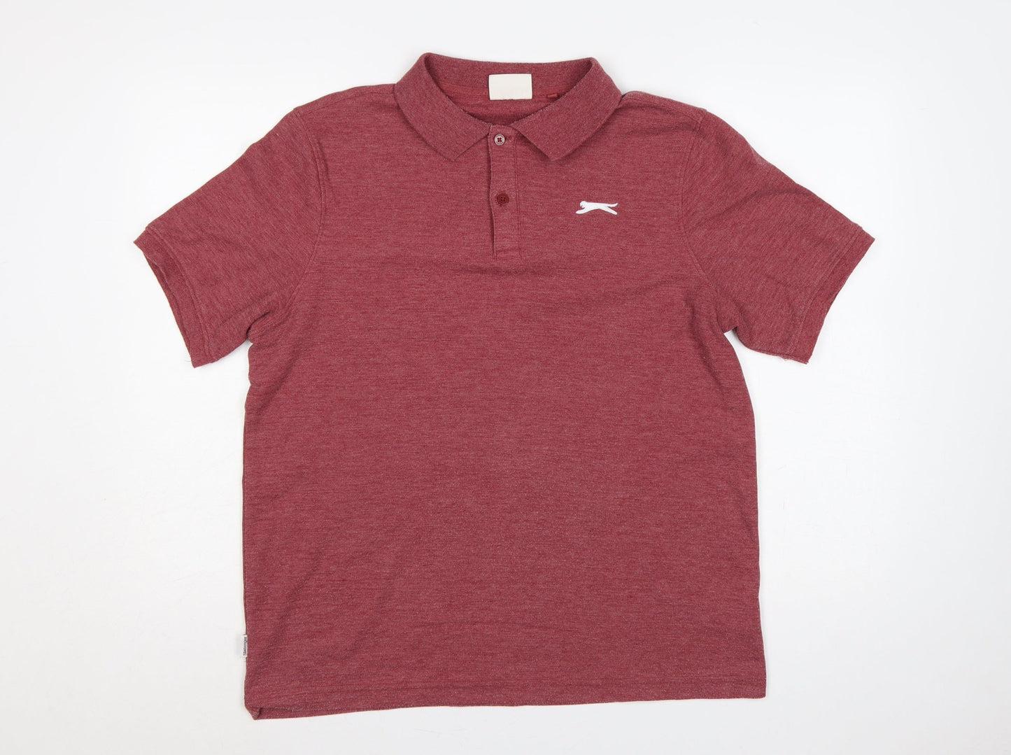 Slazenger Mens Red M Short Sleeve Logo Sports Polo Shirt