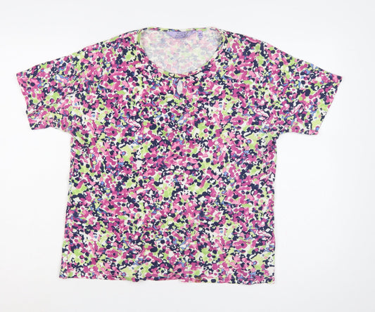 Honor Millburn Women’s Multicoloured Floral Cotton T-Shirt UK 14