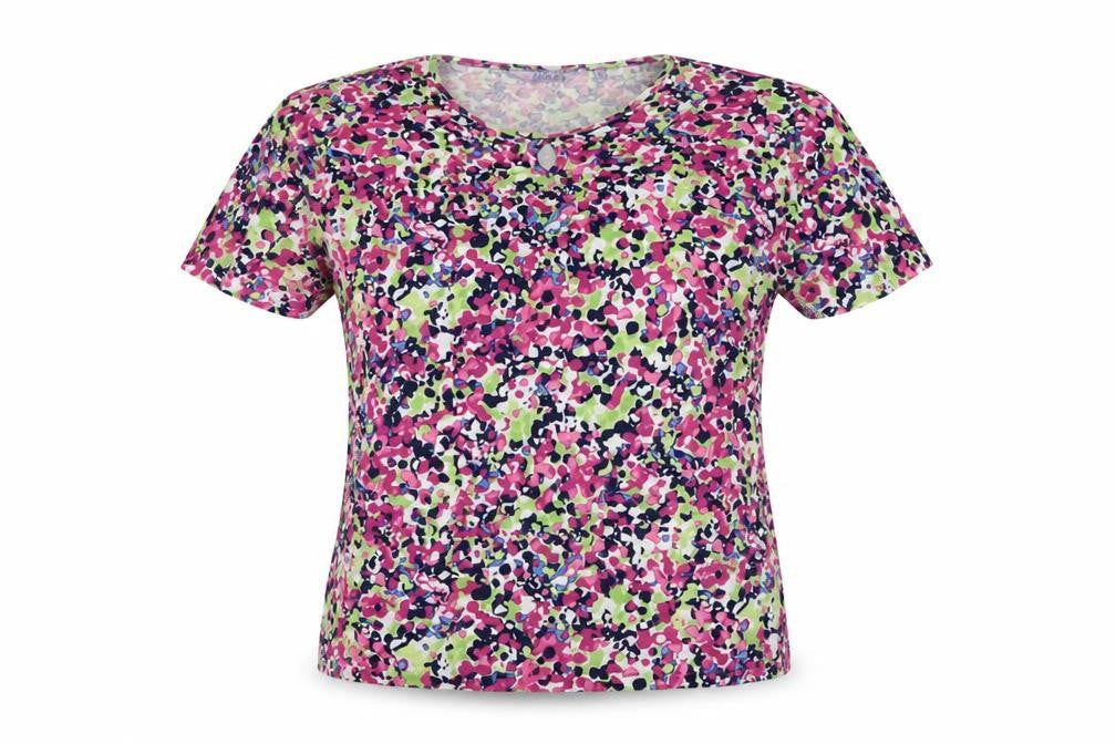 Front view of Honor Millburn Women’s Multicoloured Floral Cotton T-Shirt UK 14