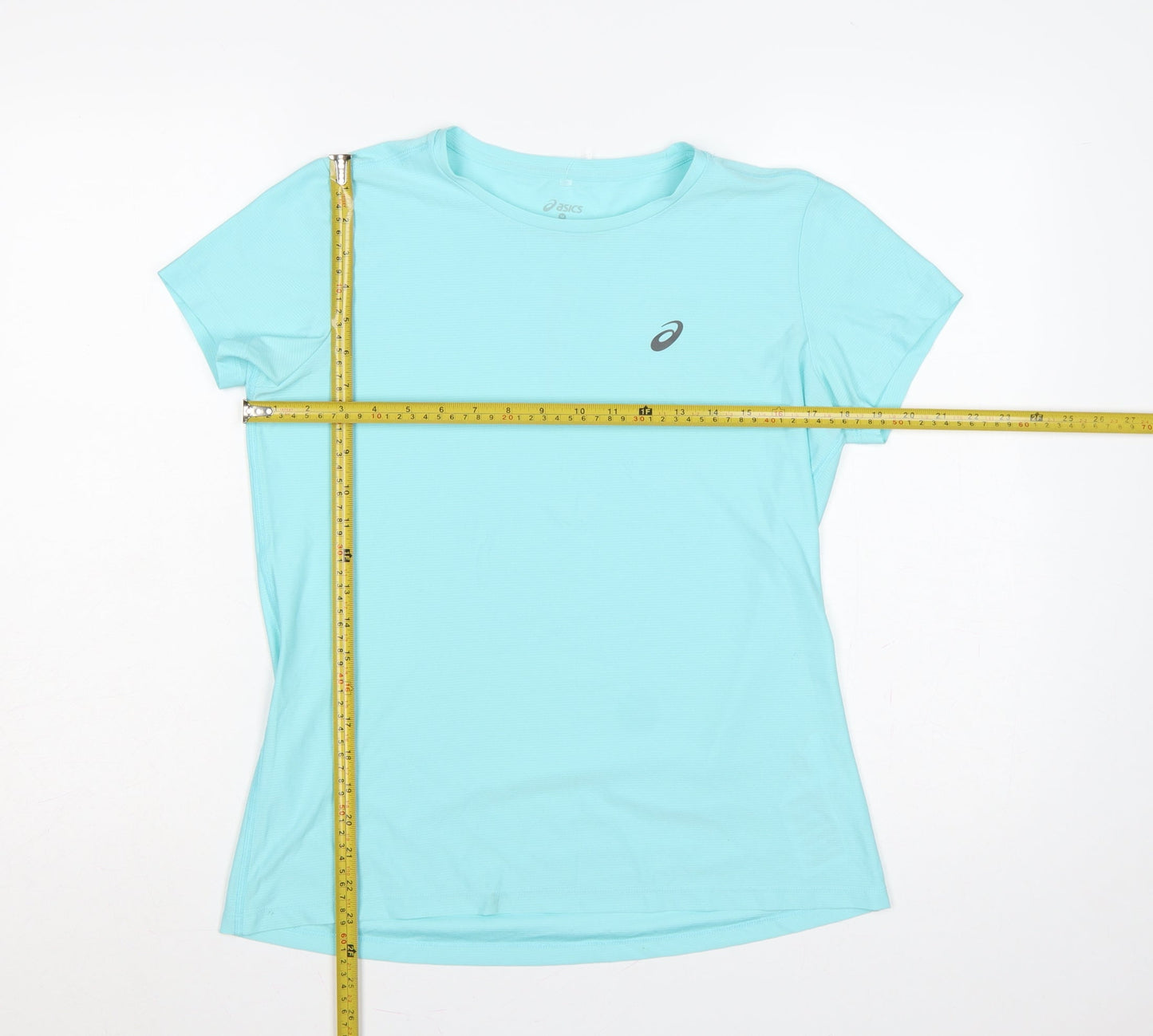 Asics Women Blue M Athletic Motion Dry Reflective Running T-Shirt