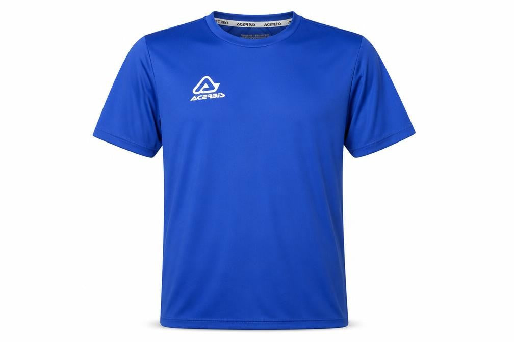 Front view of Acerbis boys’ blue xs jersey sports t-shirt short sleeve polyester