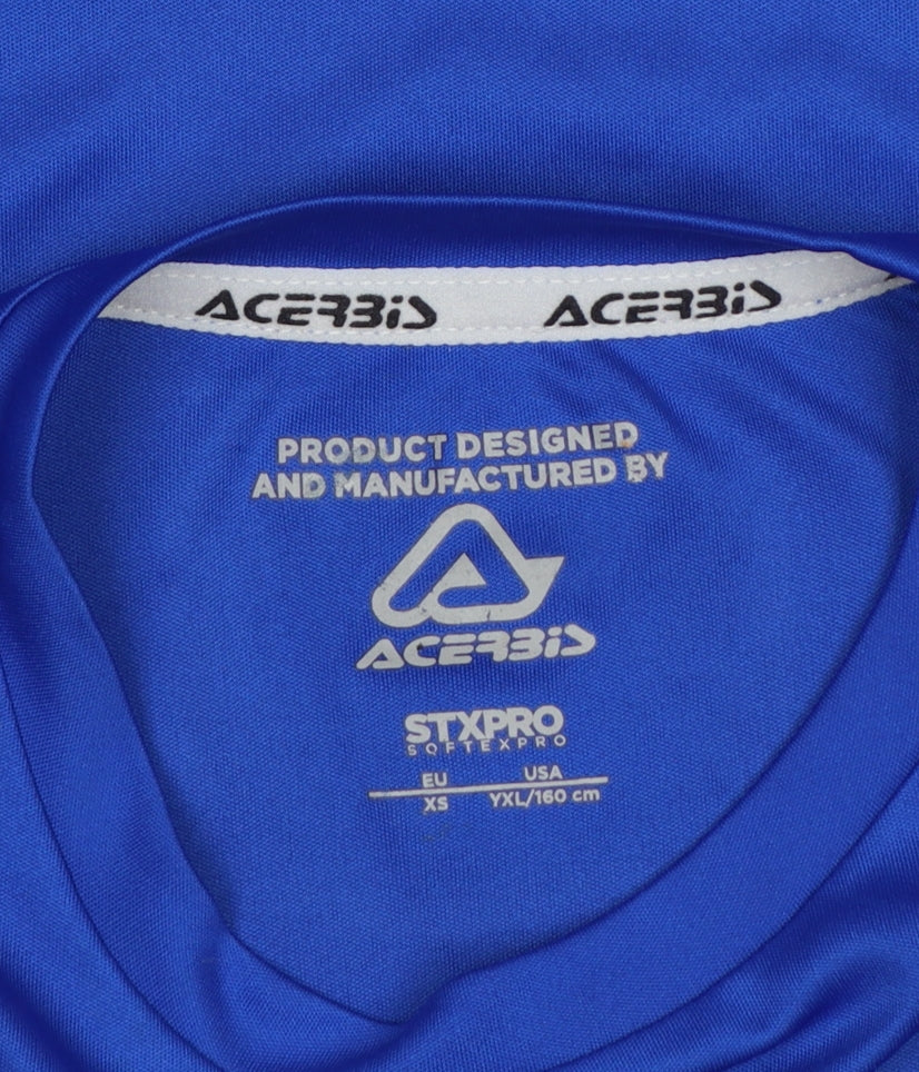 Acerbis Boys Blue XS Jersey Sports T-Shirt Short Sleeve Polyester