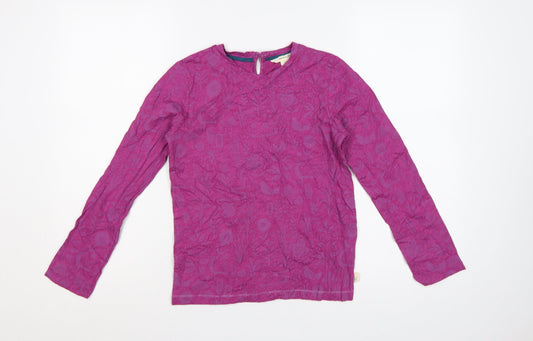 White Stuff Girls Pink 9-10 Years Floral Animal Long Sleeve T-Shirt