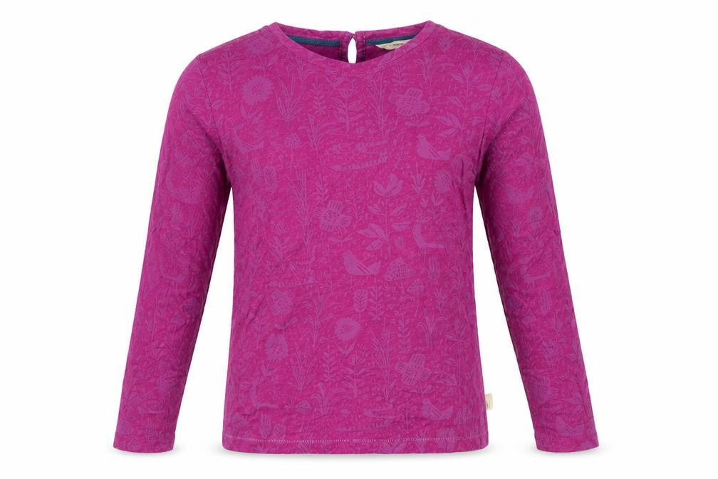 Front view of White Stuff girls’ pink 9-10 years floral animal long sleeve t-shirt