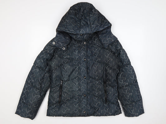 Nike Women’s Blue M Hooded Quilted Down Puffer Jacket