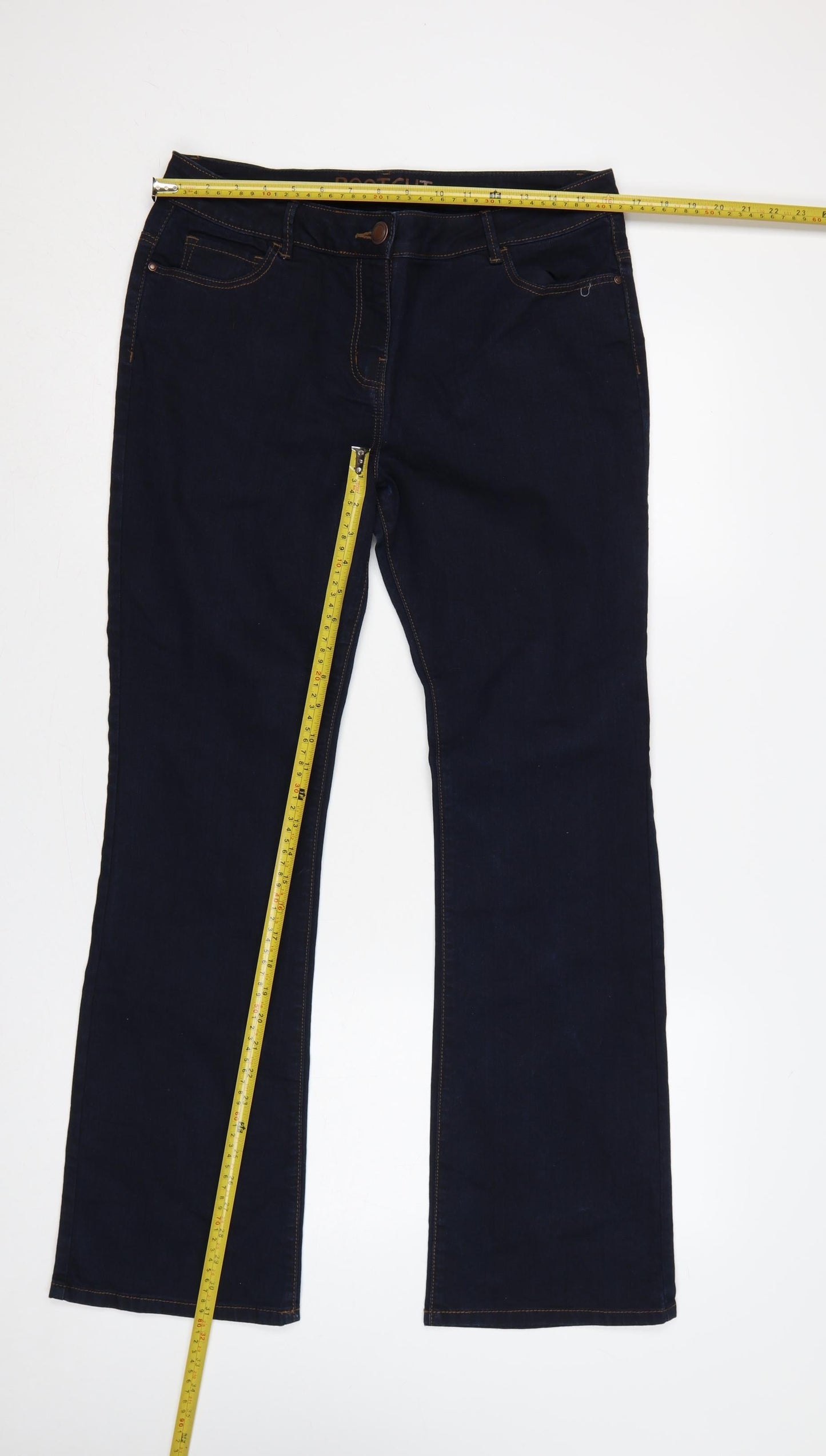 George Women’s Blue UK 14 Bootcut Stretch Dark Wash Jeans