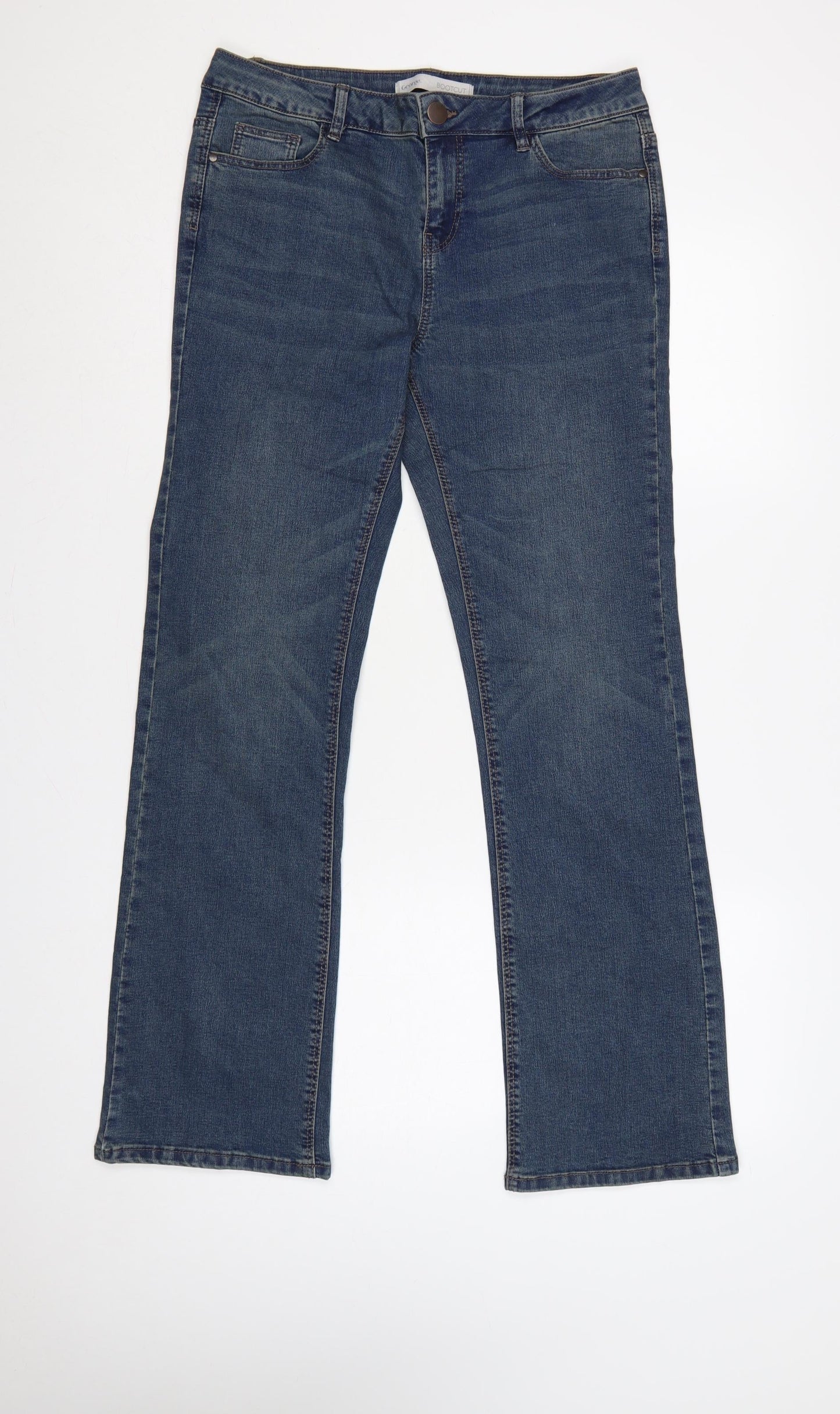 George Women’s Blue UK 12 Bootcut Mid Rise Stretch Jeans