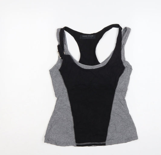 Karen Millen Women Grey Black Colourblock Racerback Camisole Tank Top 10