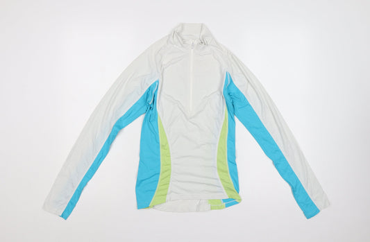 Trespass Women’s White XS Colourblock 1/4 Zip Activewear Pullover Top